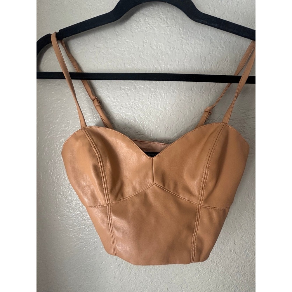 Women's Faux‎ Leather Crop Top.  Size Small